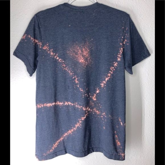 Houston Astros Womens Shirt Blue Gray Size Retro Medium MLB Bleached Tee - Picture 2 of 3